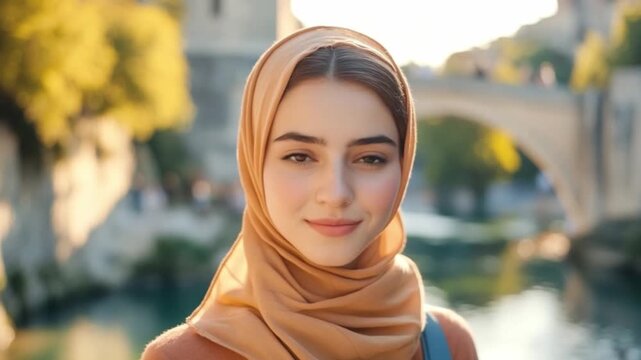 Explore the beauty and elegance of a young woman in traditional attire. A stunning portrayal in a tranquil environment. Perfect for cultural and lifestyle content. AI