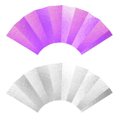 扇のテクスチャフレーム　紫　銀色