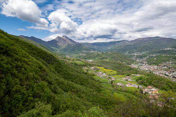 view of the Imagna Valley, Lombardy, Italy.