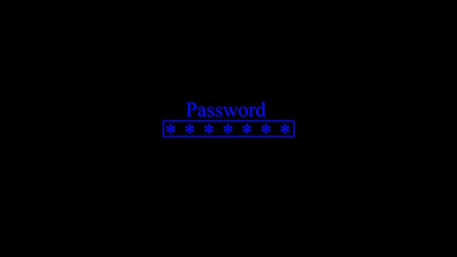 Password login screen with asterisks security concept authentication password field