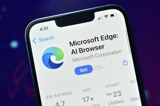 New Delhi, India 11 December :- Microsoft Edge: AI Browser App Store Page