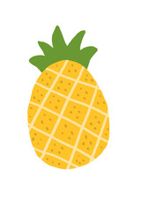 Cute Flat Fruit Icons Illustration Set