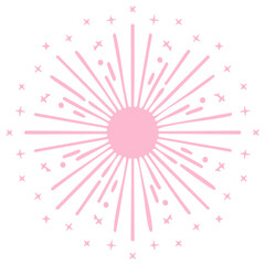 Pink Burst Starburst Vector Graphic Illustration Light Beams Sparkles