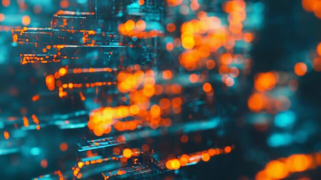 Processing digital data stream in abstract technological network