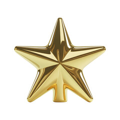 Golden Christmas Tree Star Topper Isolated PNG