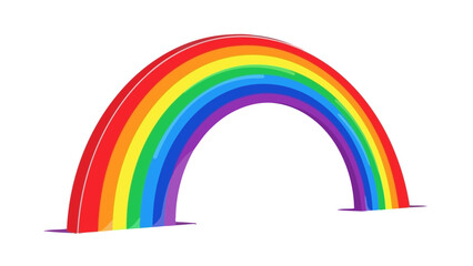 Obraz premium Vibrant Rainbow Arch with Colorful Stripes on White Background, Abstract Design