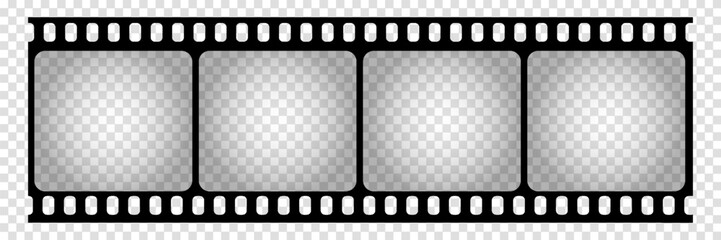 Movie long film strip isolated on white background. Film strip template. Cinema and filmmaking concept. Vector illustration