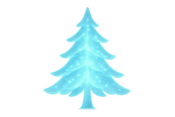 Fototapeta premium Stylized glowing christmas tree icon displaying winter holiday spirit with sparkling lights on transparent background