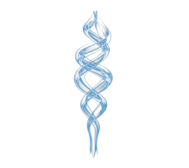Genomics deoxyribonucleic acid DNA helix formed by swirling smoke to illustrate genetic testing and biotechnology research messaging for healthcare innovation decks and laboratory presentations