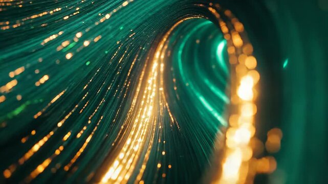 Data streaming through abstract fiber optic network vortex