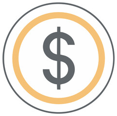 Obraz premium Dollar Symbol Isolated Vector Currency Sign inside Circular Shape