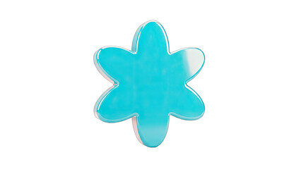 Obraz premium 3D Rendered Blue Flower on White Background