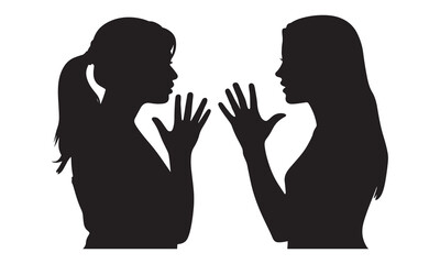 Group of diverse people standing together silhouette.