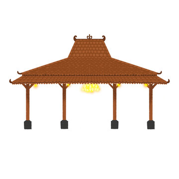 Javanese traditional wood craft home