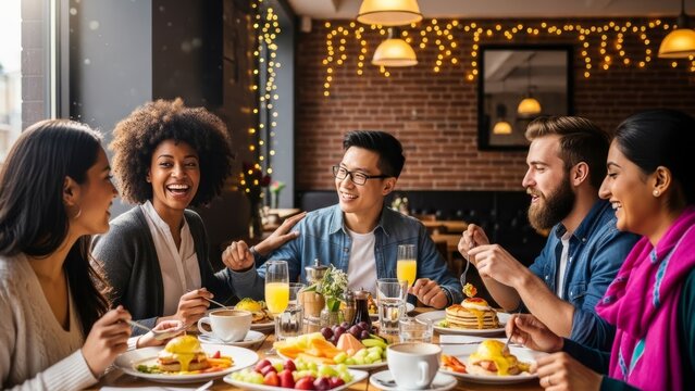 Friends Bonding Over Meal on NYD