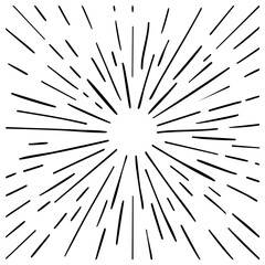 Obraz premium Hand Drawn Starburst Bursting Radiating Lines Explosion
