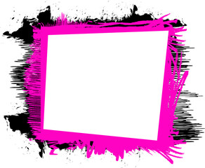 pink black brush painting banner panel blank frame border artistic graphic element