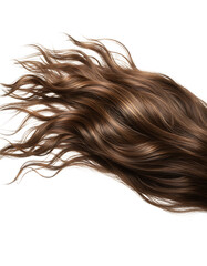 Naklejka premium 艶やかなロングヘアが軽やかに揺れる美しい動きのクローズアップ表現｜背景なし・透過PNG・コピースペース