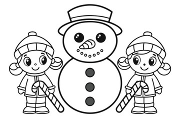 Obraz premium Child Sleeping in Bed Coloring Page, Relaxing Night Scene Black and White Outline Vector Illustration