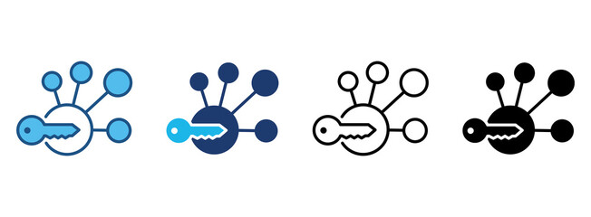 Encryption Icon Set With Multiple Styles. Vector Illustration