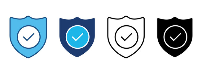 Protection Icon Set With Multiple Styles. Vector Illustration