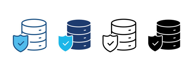 Data Protection Icon Set With Multiple Styles. Vector Illustration