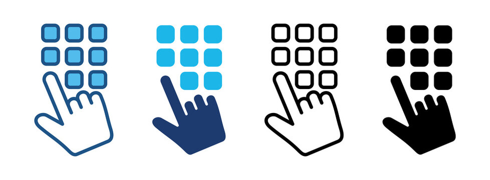 Pin Code Icon Set With Multiple Styles. Vector Illustration