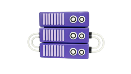 3D Rendered Server Stack on White Background