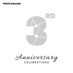 Creative Celebration Photo Collage Using Number 3 Shape