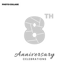 Number 8 Style Photo Collage for Anniversary Memory Design