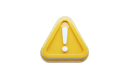 3D Warning Sign on White Background