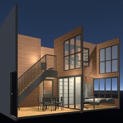 3D illustration of interior project 