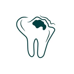 Tooth Line Drawing for Dental and Oral Health