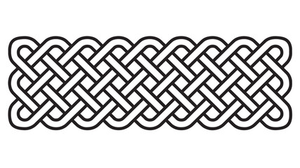 Intricate celtic knotwork design element decorative border on transparent background silhouette