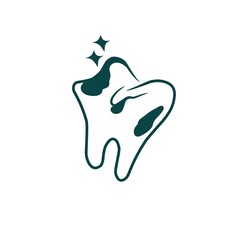 Tooth Line Drawing for Dental and Oral Health