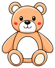 Fototapeta premium Cute Cartoon Teddy Bear Illustration Simple Playful Character Drawing
