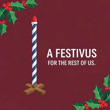 A Festivus for the Rest of Us Holiday Greeting

Happy Festivus Celebration Banner

Festivus Pole and Holly Berries

Holiday Alternative: Festivus Day

Blue and White Striped Festivus Candle

Modern Fe