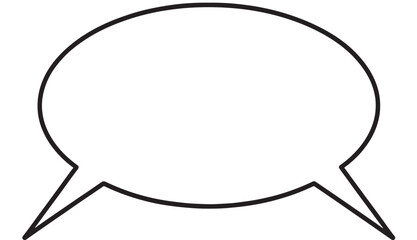 Fototapeta premium Simple black speech bubble graphic on transparent background silhouette