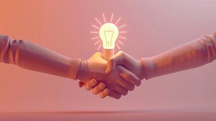 3D render icon  8K 3D Model illustrator  3D render clay style of a glowing lightbulb representing innovation, isolated on pure white background 8K