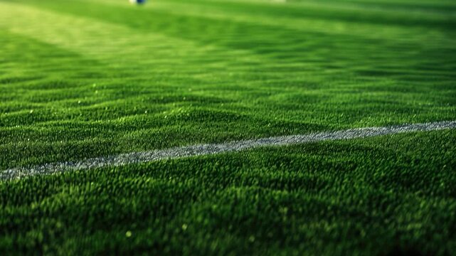 Video A picture of a baseball field with a prominent white line in the grass, suitable for sports-related projects