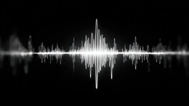 Soundwave Spectrum: A visual symphony of sound unfolds, with a dynamic soundwave pulsating against a sleek black backdrop, representing the power and complexity of sound.