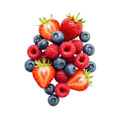 Obraz premium A vibrant assortment of fresh strawberries, raspberries, and blueberries