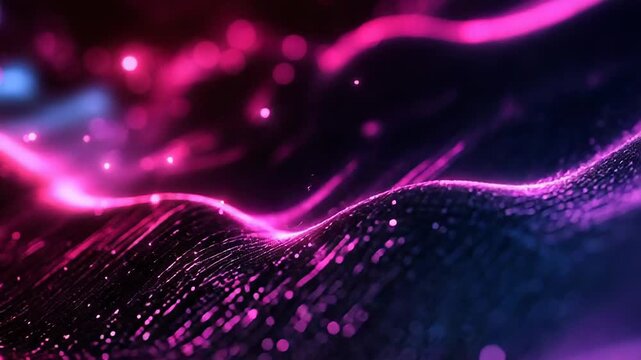 Abstract digital data waves flowing through network connections