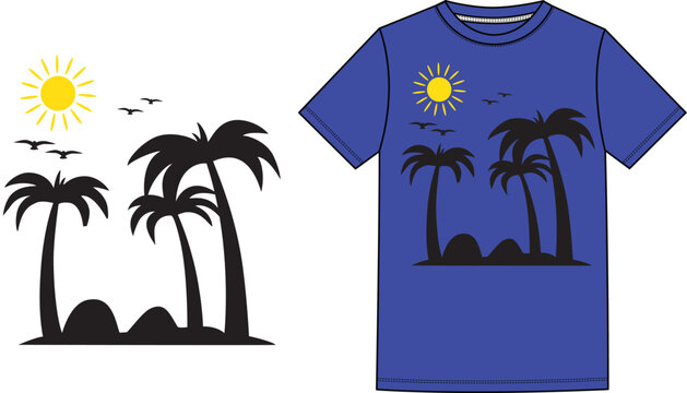 SUMMER VOCATION BLUE SHIRT DESIGN COOL THEAM