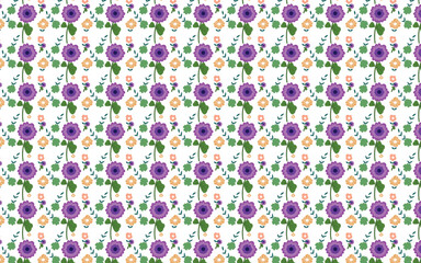 Purple Floral Seamless Pattern Background Design