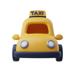 3d of Yellow taxi car.