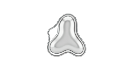 Abstract Silver Shape Isolated on White Background