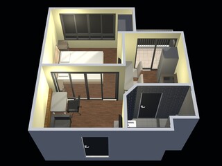 3D illustration of interior project 