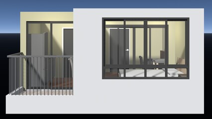 3D illustration of interior project 