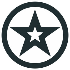 Obraz premium Bold five pointed star icon within a circle, a minimalist geometric symbol for a logo or badge